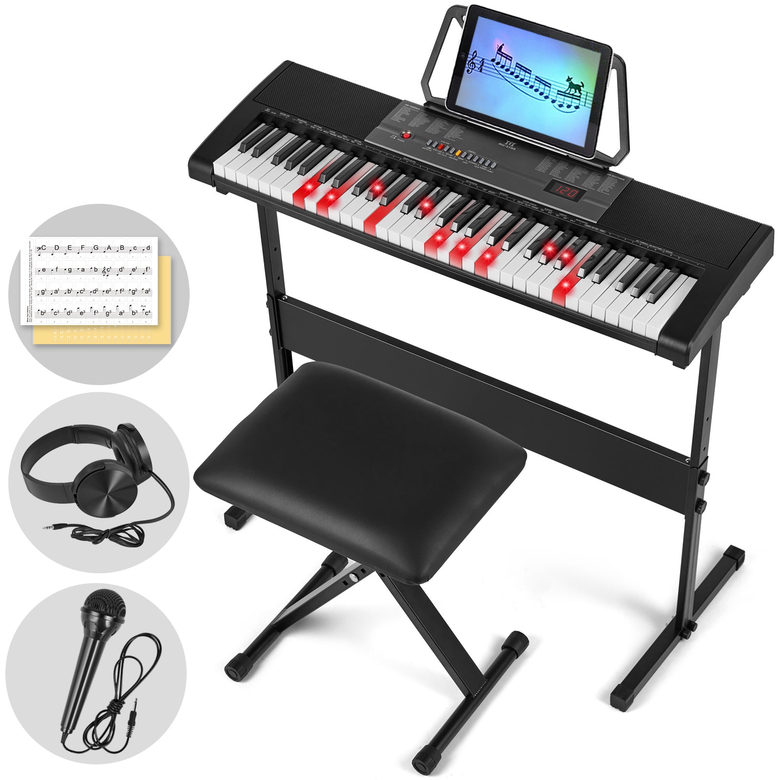 61 key lighted electronic keyboard sale