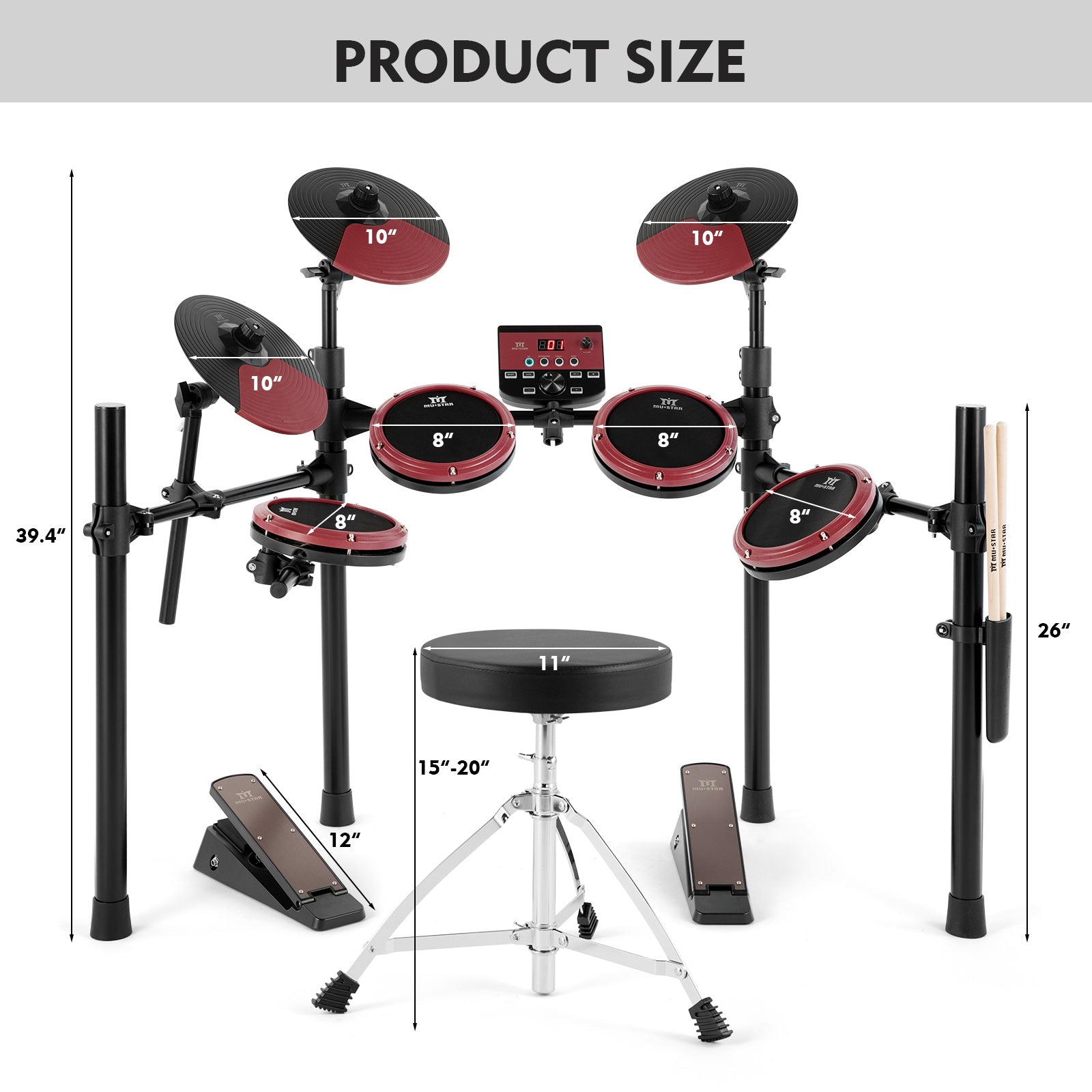 MUSTAR MED-200, Electronic Drum SetMUSTAR MED-200, Electronic Drum Set  