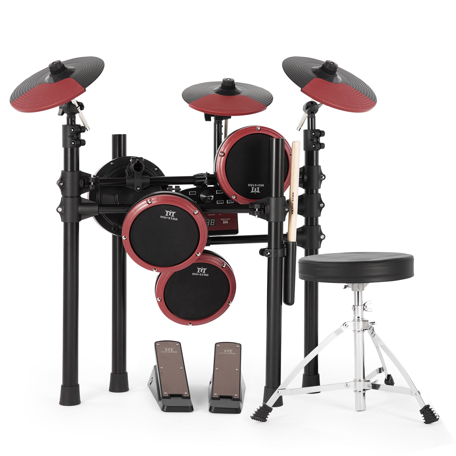 MUSTAR MED-200, Electronic Drum Set, 180 Sounds, 15 Kits, For Kids, Birthday Gift