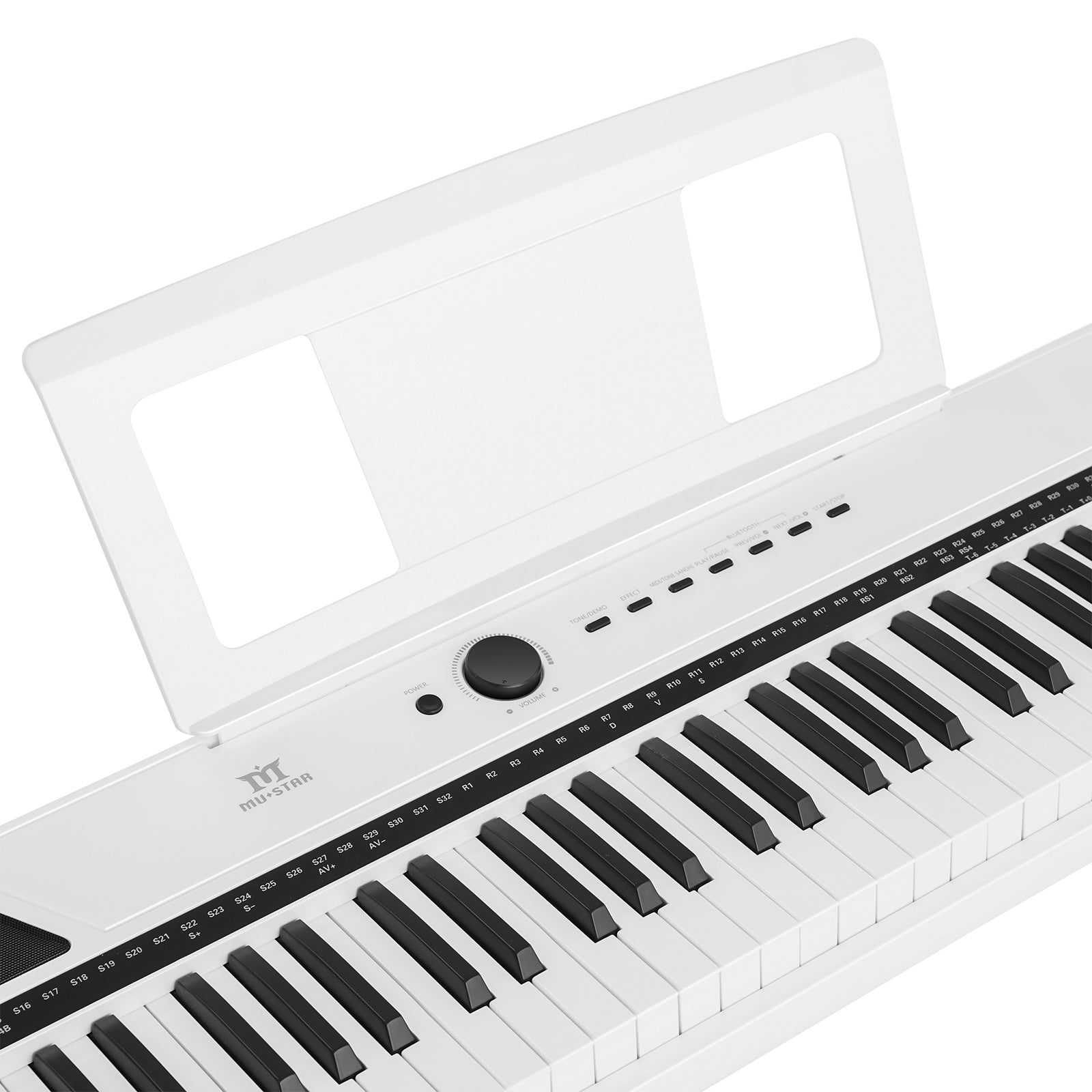 MUSTAR MEP-1400, 88 keys Digital Piano, Semi Weighted Keyboard Piano, Electronic Keyboards for Beginners, Sustain Pedal, USB/MIDI/Bluetooth, ABS, 128 Rhythms, 2 built-in 25W Stereo Speakers, White