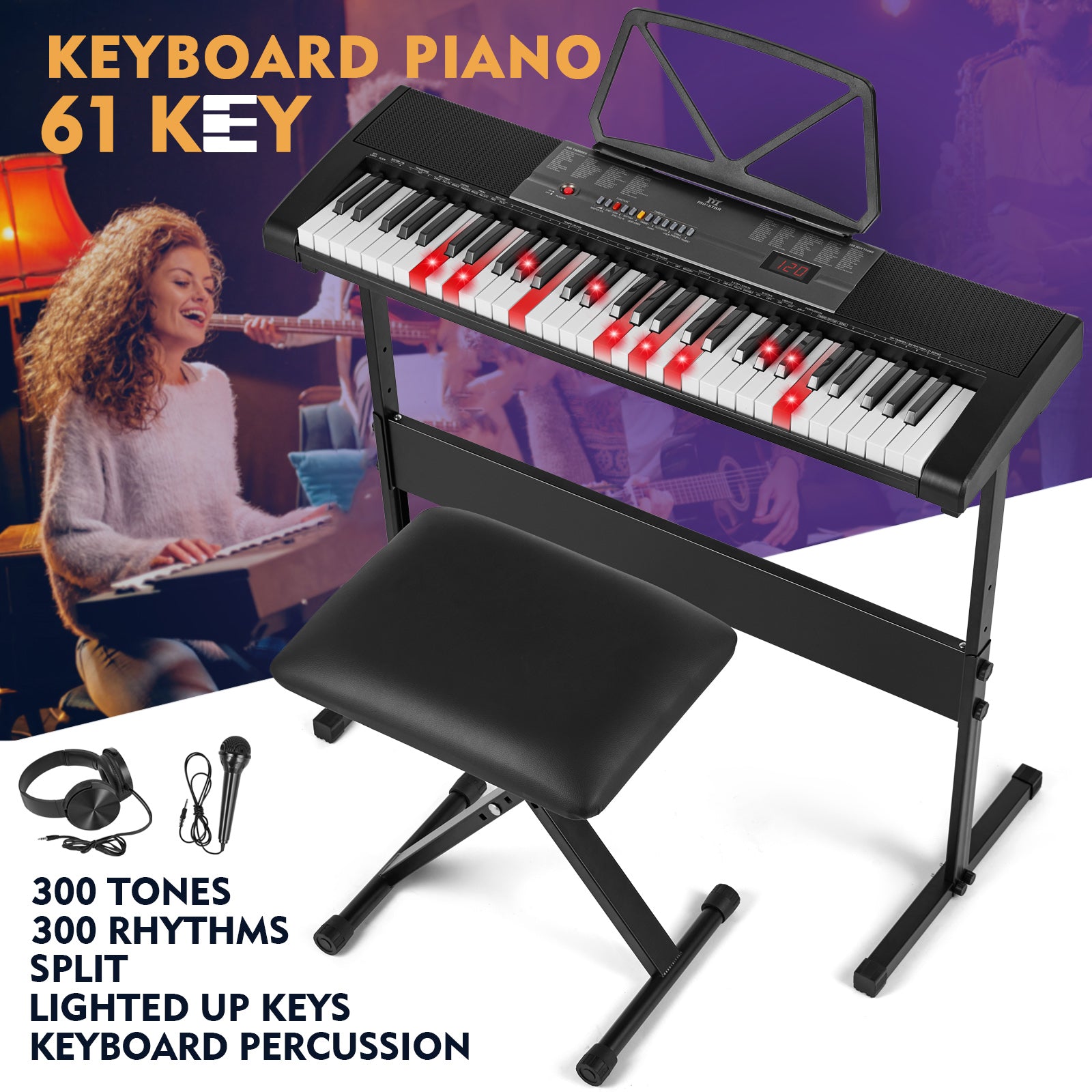 Lighted piano best sale