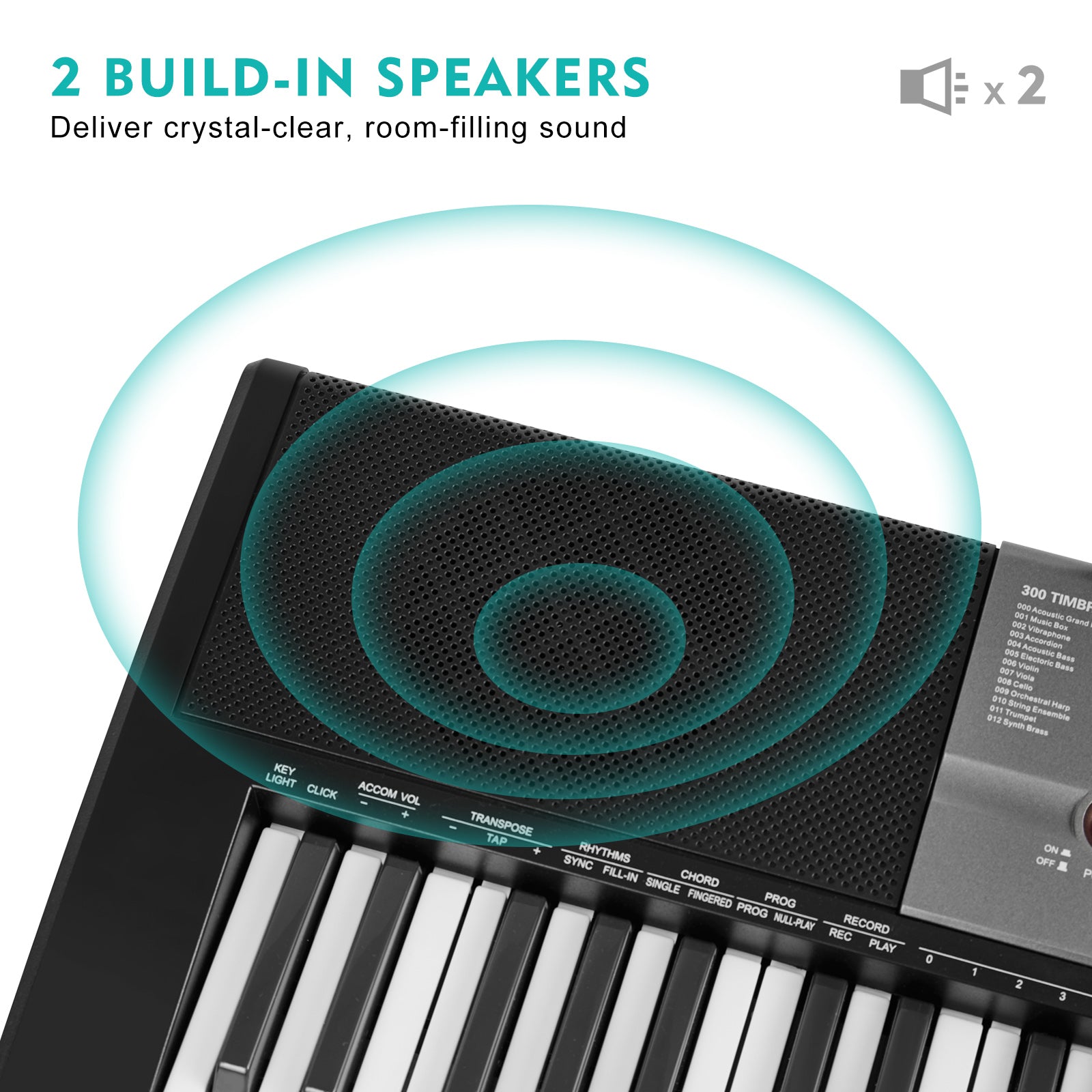 MUSTAR MEKS-700, Piano Keyboard with Lighted Up Keys, 61 Keys Learning Keyboard for Beginners, Bench, Teaching Modes, Two Power Supply Methods,Built-In Speaker,Lighted Keys, Microphone Input, Split Mode