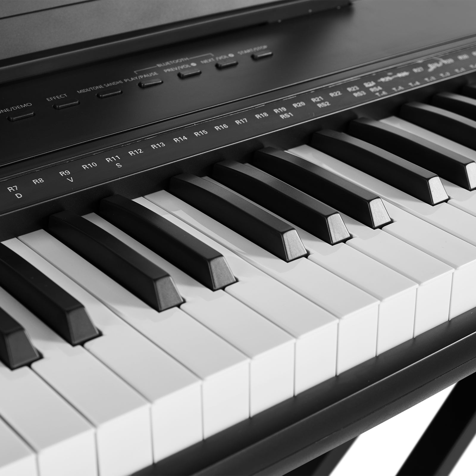 MUSTAR Piano digital con peso de 88 teclas con soporte, 88 teclas semi  ponderadas MEP-900, teclado de piano eléctrico portátil 88 teclas con  conexión