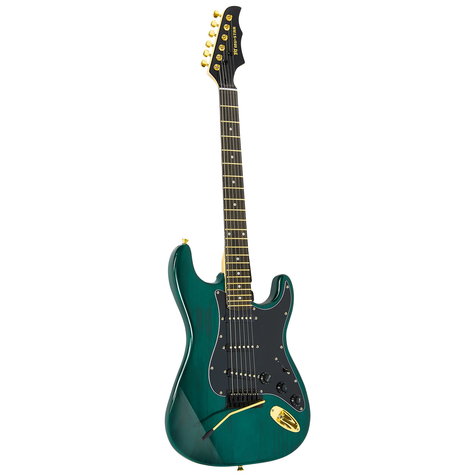 MUSTAR MEG-100, Electric Guitar Kit with 25W Amplifier, Solid Wood Electric Guitar Kits Beginner(Ripple Green)