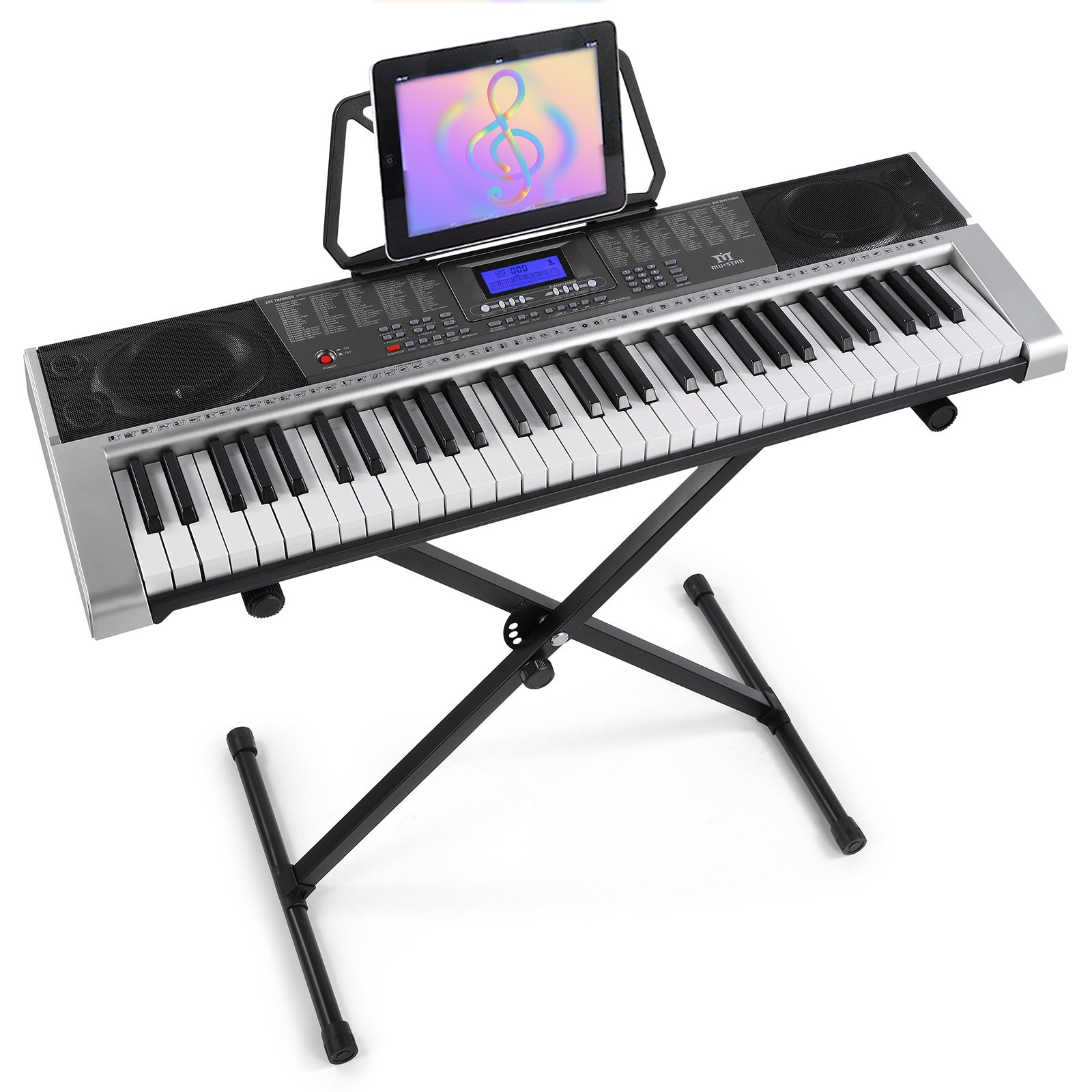 MUSTAR MEK-300, 61 Key Piano Keyboard, Electric Keyboard Piano with Stand for Beginners